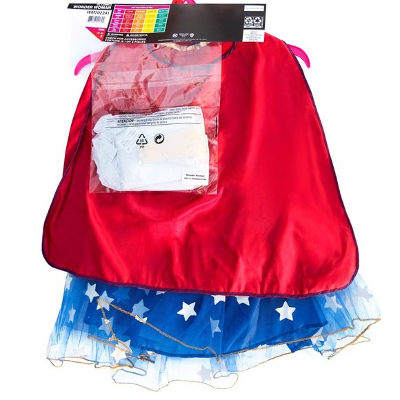 Girls Rubie's Wonder Woman Costume Dress Up Size Sm 6/6X M 7/8 tutu skirting NWT - Picture 2 of 3